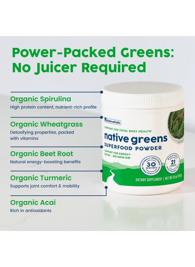 NativePath NativePath Native Greens Superfood Powder - Daily Super Greens Powder with Organic Greens and Superfoods to Support Detox, Thyroid, and Gut Health for Energy and Positive Body Changes, 30 Servings  - Image 4