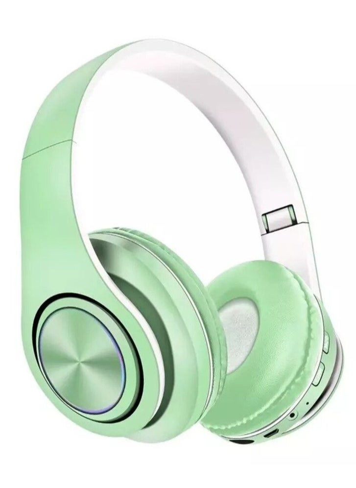 Generic - P33 Wireless Stereo Surround Bass Headphone Headset Support TF Card - Green - Image 1