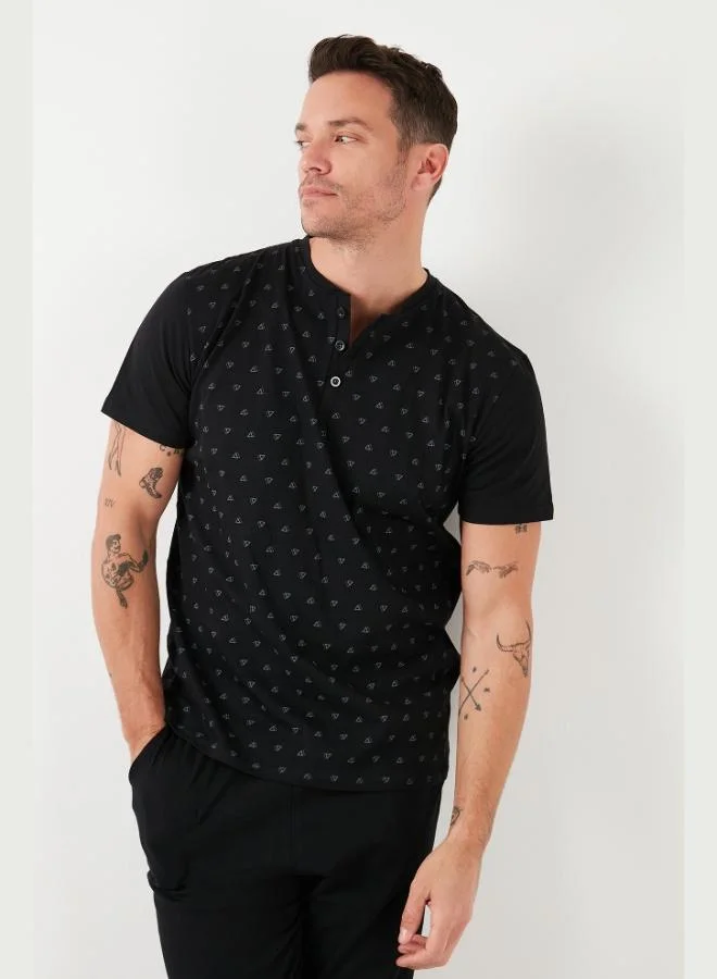 Buratti  Buratti Cotton Elastic Waist Regular Fit Short Sleeve Pajama Set Men's Pajama Set 6572009 for Men | Best Price UAE