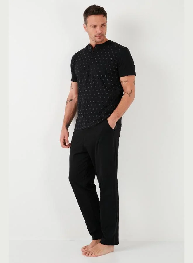 Buratti  Buratti Cotton Elastic Waist Regular Fit Short Sleeve Pajama Set Men's Pajama Set 6572009 for Men | Best Price UAE