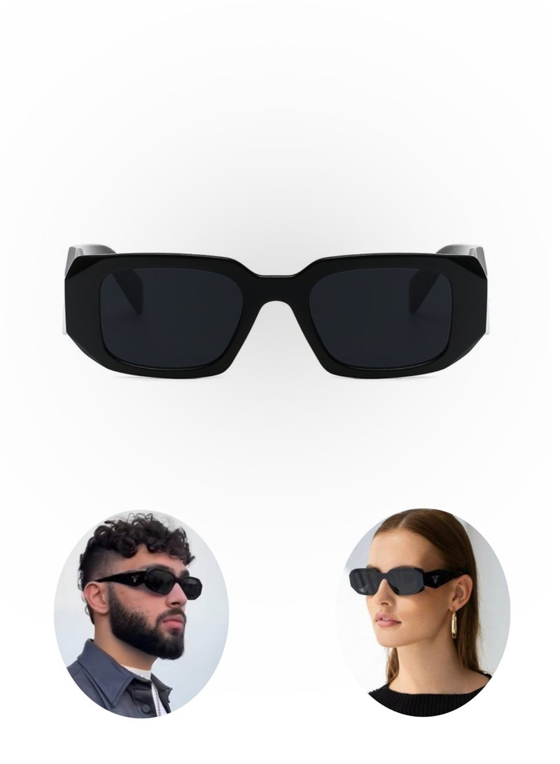 تشارلي ديوك نظارة شمسية سوداء فاخرة عصرية بشعار فضي للرجال والنساء - Image 3