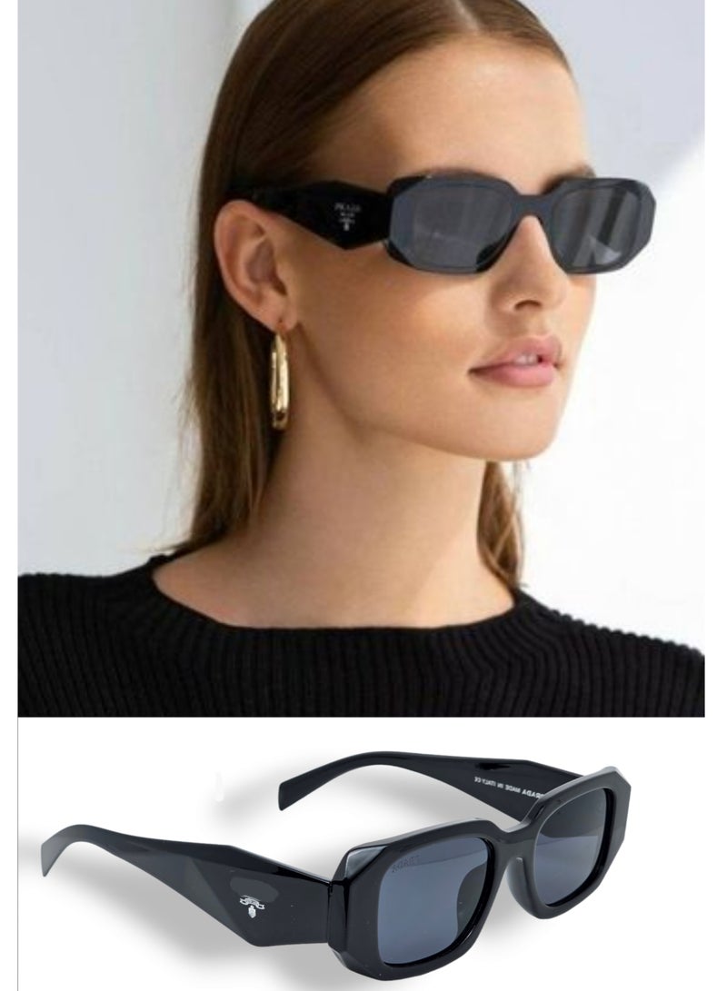 تشارلي ديوك نظارة شمسية سوداء فاخرة عصرية بشعار فضي للرجال والنساء - Image 4
