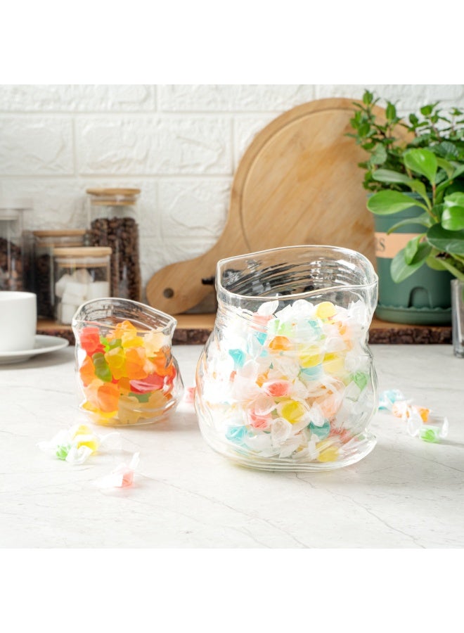 Restaurantware 22 Ounce Unzipped Bag Bowl, 1 Small Glass Bag - Realistic Crinkled Edges, Serve Candy, Popcorn, or Nuts, Clear Glass Bag Bowl, Dishwashable, Flat Base - Image 5