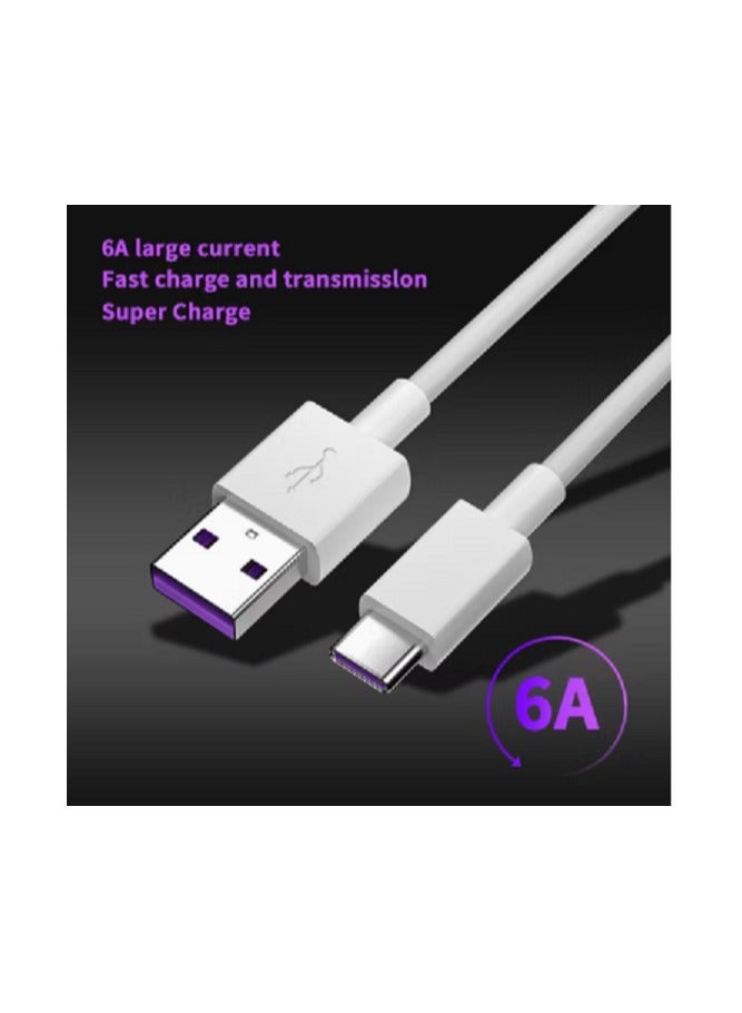 كابل شاحن type-c 6A شحن سريع جداً كابل شحن USB C مخصص لسامسونج هواوي شاومي ماك بوك ميت بوك كابل بيانات من نوع C 100 سم - Image 2