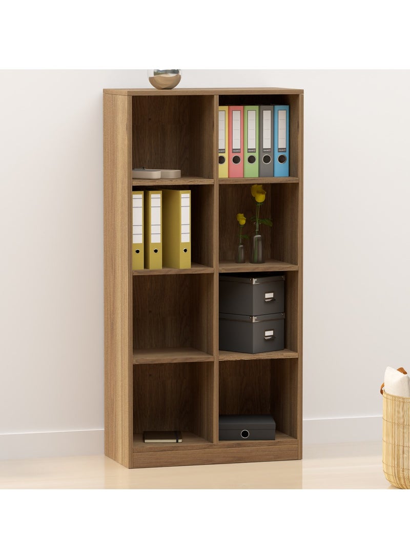 Mahmayi Wooden Display Shelves with 8 Storage Compartment, Freestanding, Top Shelf for Decoration Ideal for Storing Book, Files, Showpieces - Zabrano - Image 2