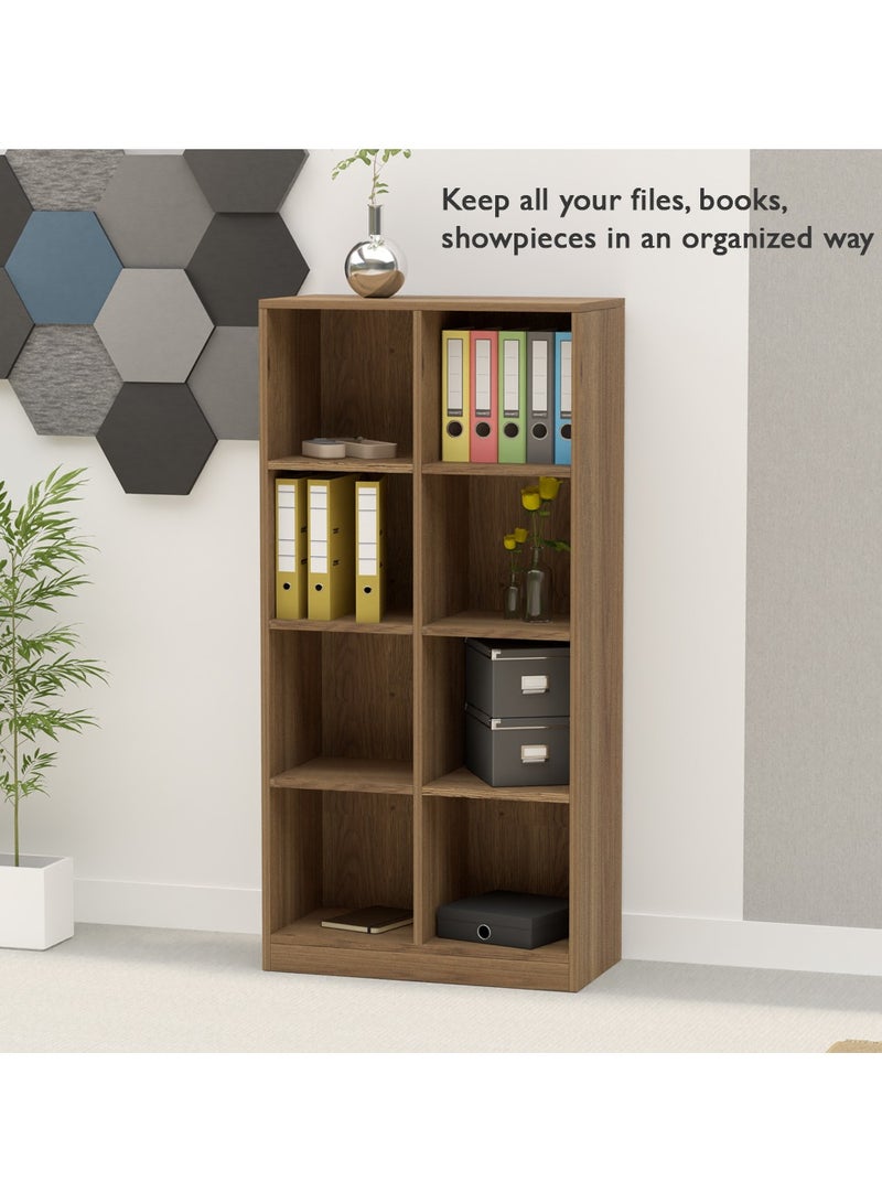 Mahmayi Wooden Display Shelves with 8 Storage Compartment, Freestanding, Top Shelf for Decoration Ideal for Storing Book, Files, Showpieces - Zabrano - Image 3