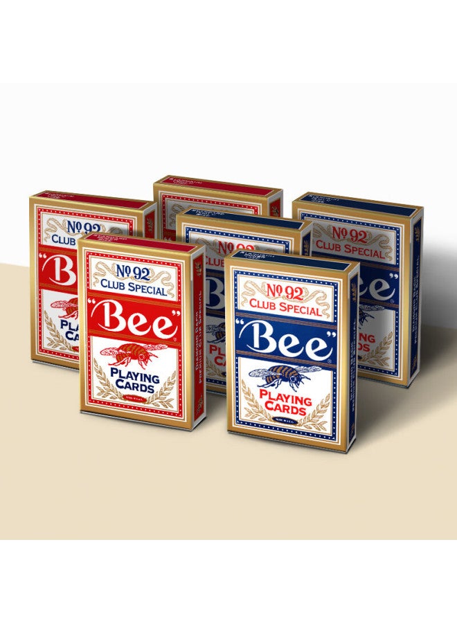 Bee Bee Poker Cards, Texas Hold'em Card Game, American Imported Wide-format Playing Cards, 6 Decks (3 Red, 3 Blue) - Image 3