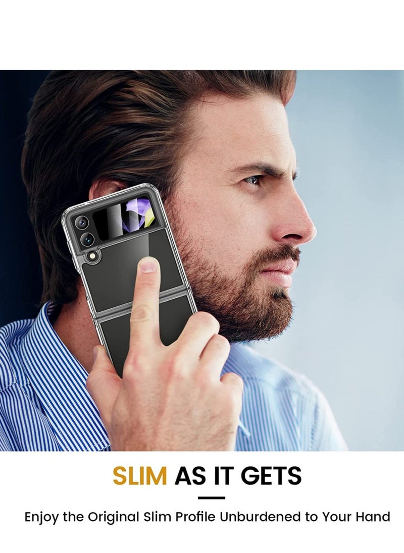 Raxoom for Samsung Galaxy Z Flip 4 Case, Galaxy Z Flip 4 Clear Case [Anti-Yellow] Slim Thin Premium TPU Crystal Shockproof Protective Cover Case for Samsung Galaxy Z Flip 4 5G 2022 - Full Clear - Image 5