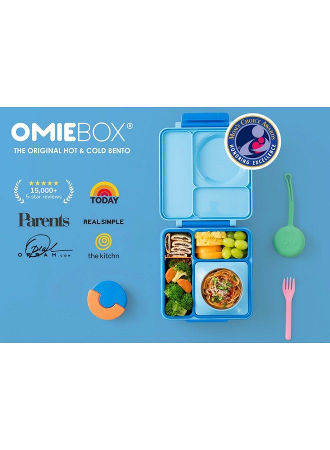 OMIE صندوق أومي أومي بوكس لانش للأطفال - صندوق غداء معزول مع جرة طعام مقاومة للتسرب - 3 أقسام، 2 مناطق حرارة (سماء زرقاء) - Image 5