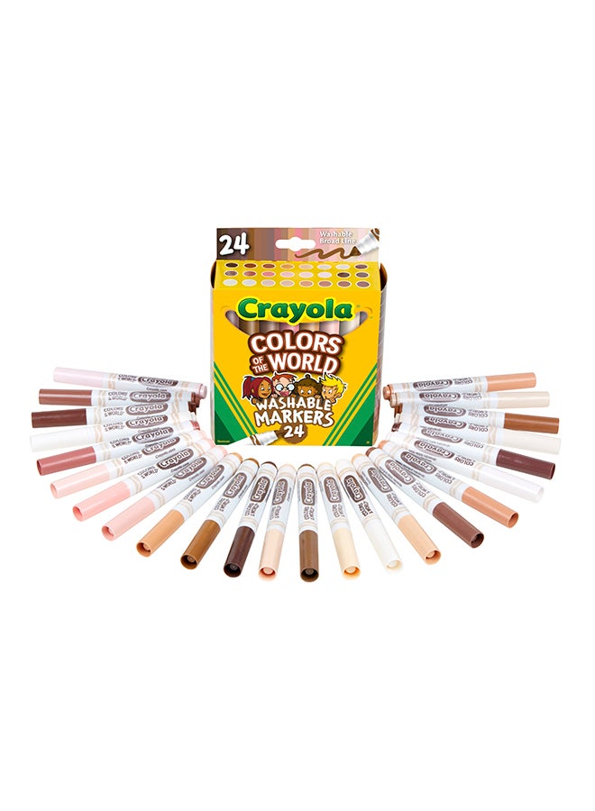 Crayola أقلام تلوين لون البشرة من جميع أنحاء العالم، 24 قطعة - Image 1
