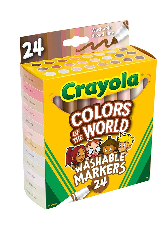 Crayola أقلام تلوين لون البشرة من جميع أنحاء العالم، 24 قطعة - Image 2