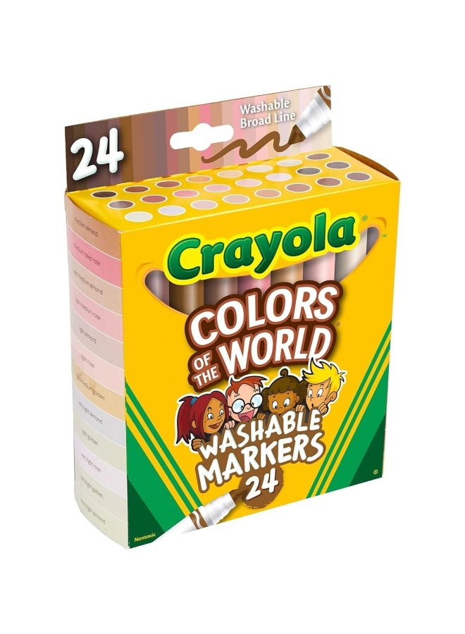 Crayola 24-Piece Colors of the World Broad Line Washable Skin Tone Markers 18.73x8.89x4.45cm - Image 5