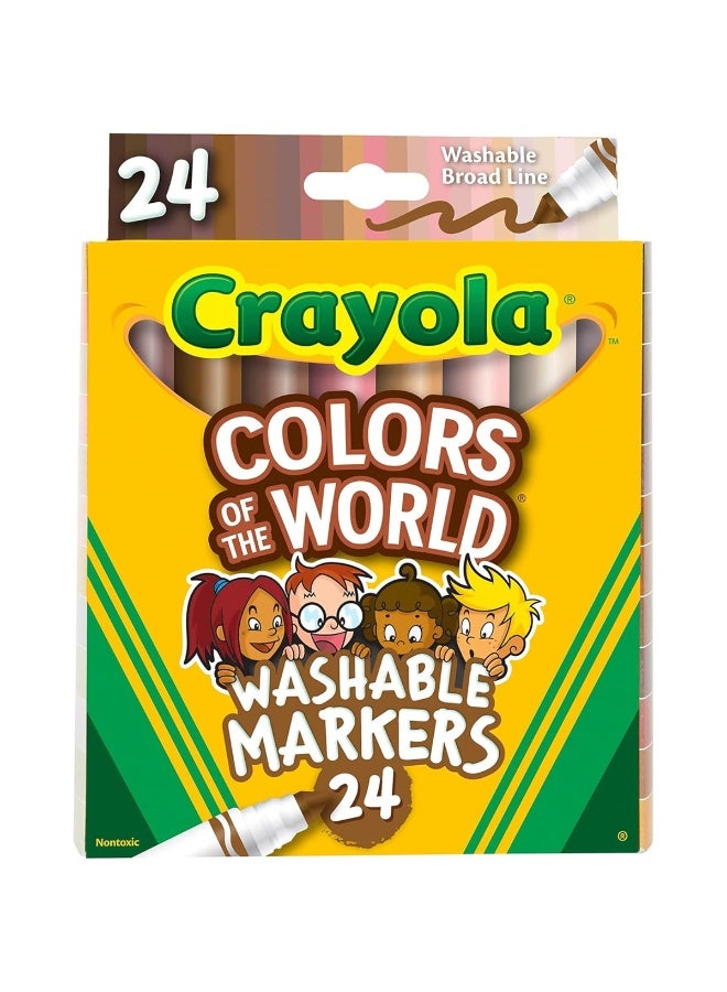 Crayola 24-Piece Colors of the World Broad Line Washable Skin Tone Markers 18.73x8.89x4.45cm - Image 4