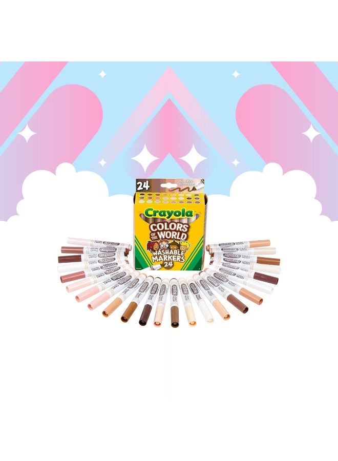 Crayola 24-Piece Colors of the World Broad Line Washable Skin Tone Markers 18.73x8.89x4.45cm - Image 3