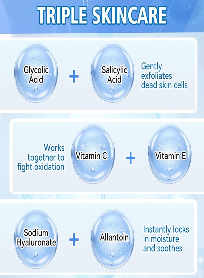 AstraVox Glycolic Acid 20% Exfoliating Pads 60 Pcs, Resurfacing Face Peel & Toner Pads with 2% Salicylic Acid, Vitamin C&E for Face & Body, Skin Care for Clogged Pores, Dark Spots & Fine Lines - Image 3