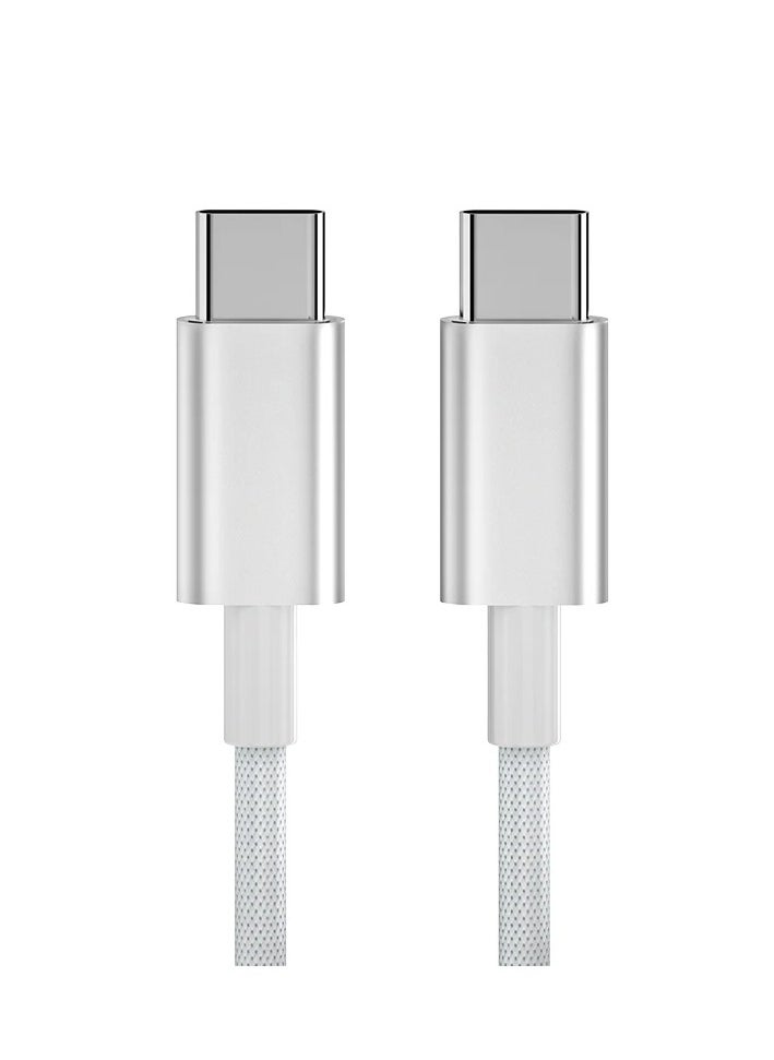 HEXABEX 240W Fast Charge USB Type C to C Nylon Braided Cable White  - Image 4