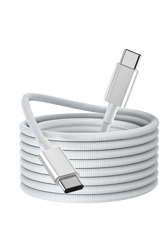 HEXABEX 240W Fast Charge USB Type C to C Nylon Braided Cable White  - Image 5