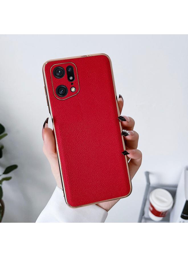 اس-توب جراب لهاتف OPPO Find X5 Pro من الجلد الطبيعي من سلسلة Luolai مع طلاء نانو - Image 2