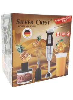 SILVER CREST Silver Crest Hand Blender, 4-in-1 Multifunctional 2 Speed Stainless Steel Handheld Stick Blender with 500ml Mixing Beaker, Milk Frother, Egg Whisk for Smoothies/Puree Baby Food/Sauces/Soups  - Image 3