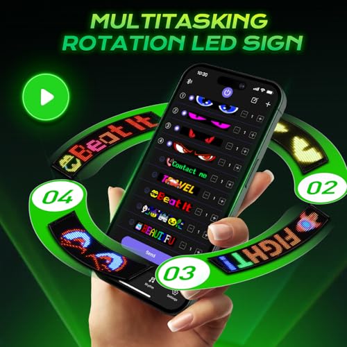 KJOY Devil Eyes Light for Cars, 15''x4'' Flexible Scrolling LED Eyes for Car Window,Bluetooth App Control Programmable LED Sign,Dynamic Personalized Eye Lights for Car Windshield - Image 4