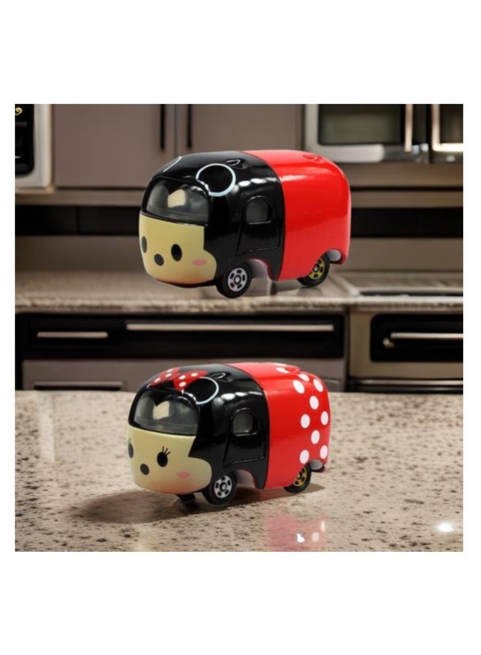 2pcs Children's Pull Back Mini Cartoon Vehicle and Styling Alloy Diecast Vehicle Models Collection Set Kids Toys for Boys and Girls - Image 1