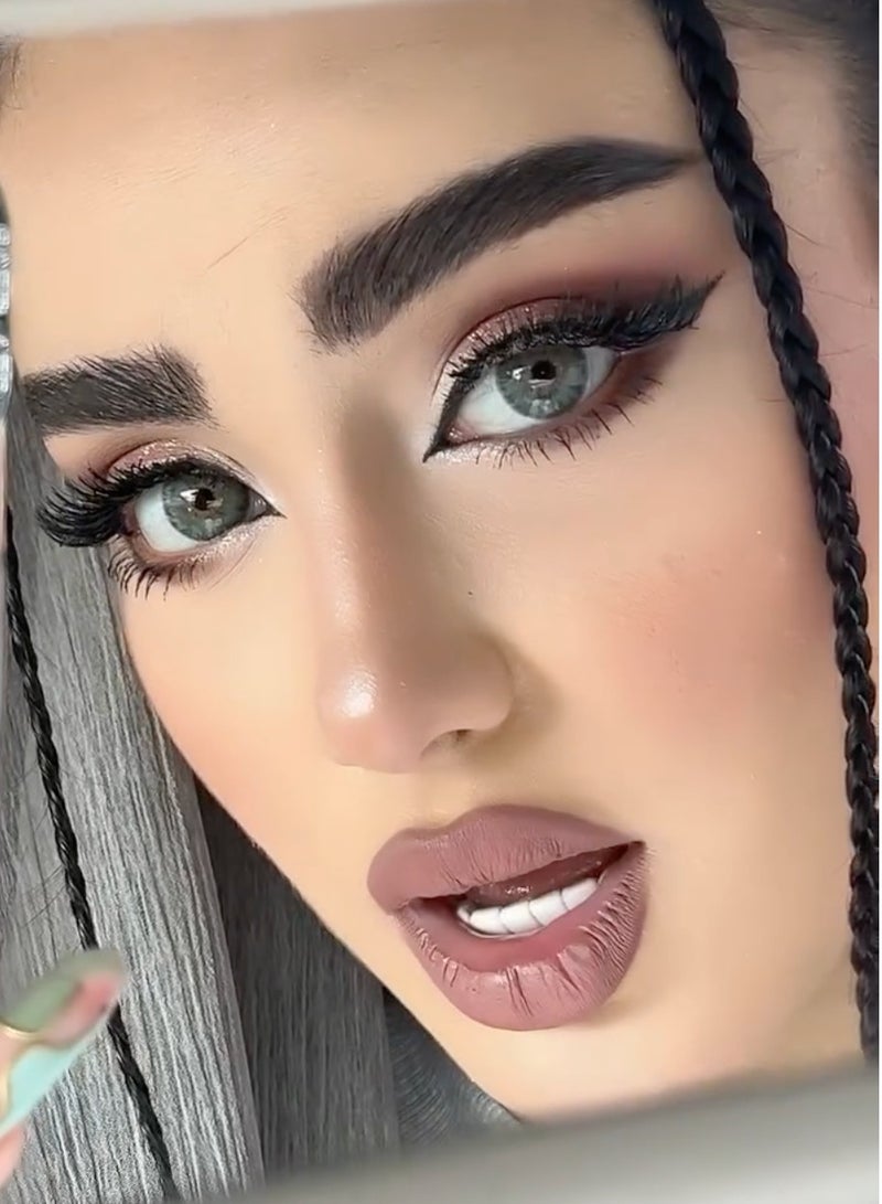 Unibling عدسات كوكي جرين اللاصقة الملونة السنوية، عدسات لاصقة تجميلية ملونة للجنسين، المجموعة المكبرة، رمادي فاتح، مع حافظة - Image 5