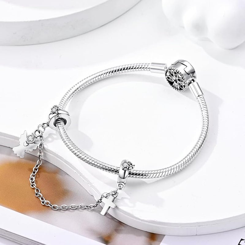 Hapour 925 Sterling Silver Safety Chain for Bracelets Charms Heart Butterfly Dangle Pendants Beads Jewelry for Women Mom - Image 2