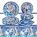 OMTO 41Pack Cinderella Party Supplies include 710Pcs and 9 10Pcs plates 20 napkins Tablecloth for Cinderella birthday party decoration - Image 3