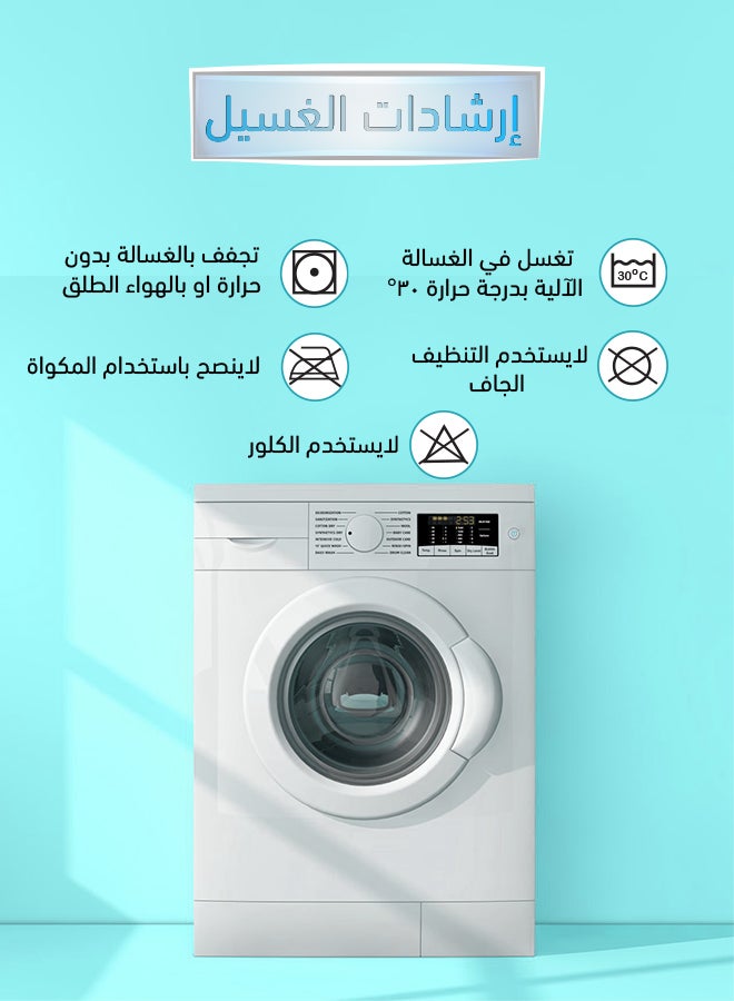 صوفة ديباج مخده نوم سادة من القطن وحشوة من المايكروفايبر - Image 5