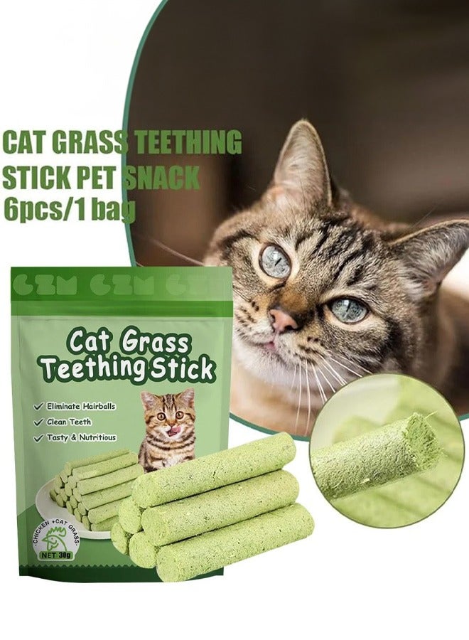 6 Pcs Cat Grass Sticks for Indoor Safe Teeth Cleaning Cat Toothbrush,Cat Chew Toy for All Breeds - Image 4
