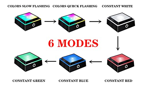 EUSTUMA LED Light Base Non-Slip Square Display Stand In A Variety of Colors,Suitable for Glass Crystal Spherical Artwork (Flat Top Surface) - Image 2