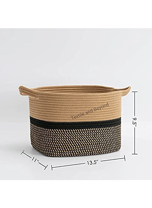 Textile and Beyond Textile and Beyond Boho Home Decor Big Box Rope Storage Organizer Jute Basket for Fruits Laundry Toy Gift Hamper Baby Tray for Living Room Kitchen Washroom 227 kg  - Image 5