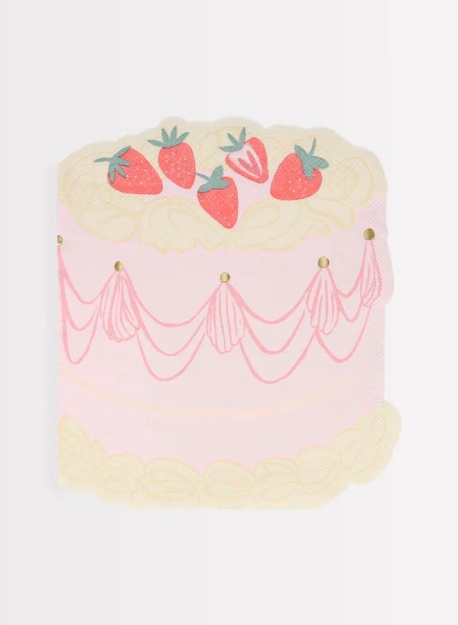 Meri Meri Pink Cake Napkins - Image 1