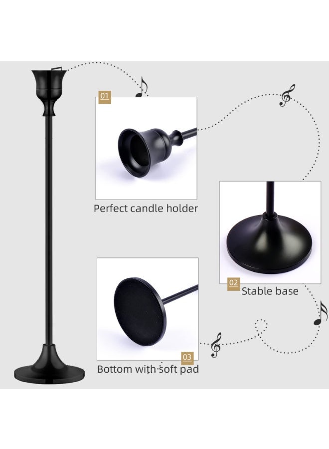 YelaJoy Candlestick Holders Taper Candle Holder for Candlesticks Vintage Modern Decorative Candle Stick Long Holder for Fireplace Party Dining Home Black - Image 5