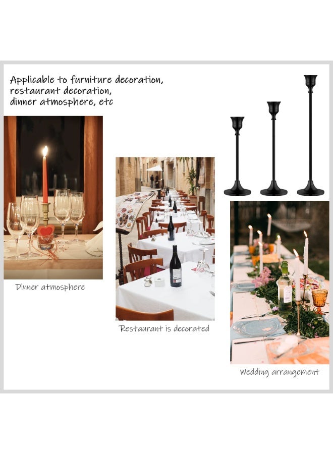 YelaJoy Candlestick Holders Taper Candle Holder for Candlesticks Vintage Modern Decorative Candle Stick Long Holder for Fireplace Party Dining Home Black - Image 2