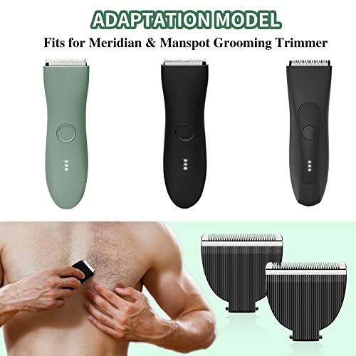 Amorka 2 Pack Replacement Blades for Meridian Trimmer, Hygienic Ceramic Replacement Blades Compatible with Meridian Body Trimmer (Onyx & Sage), Black - Image 4