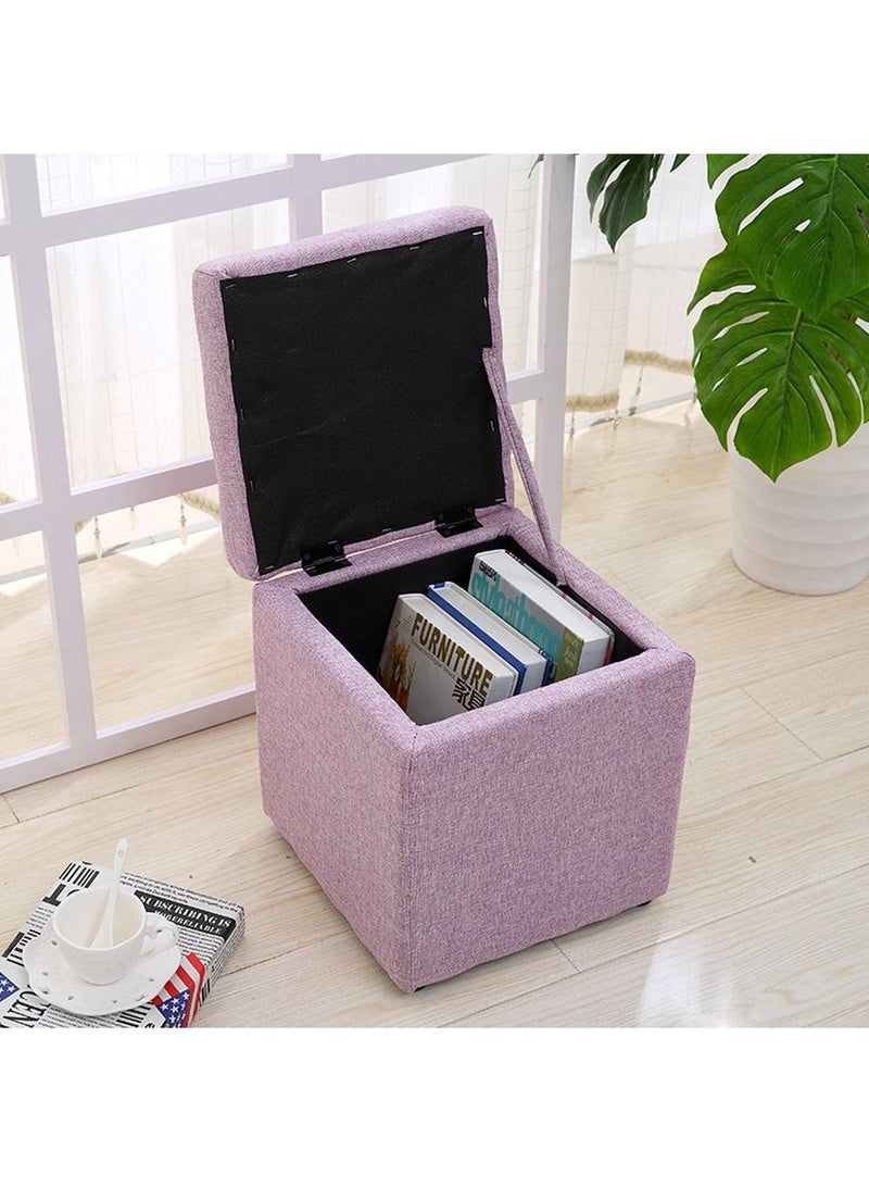 FFD Ottoman Storage Stool Foot Rest Ottoamn Stool Pink - Image 1