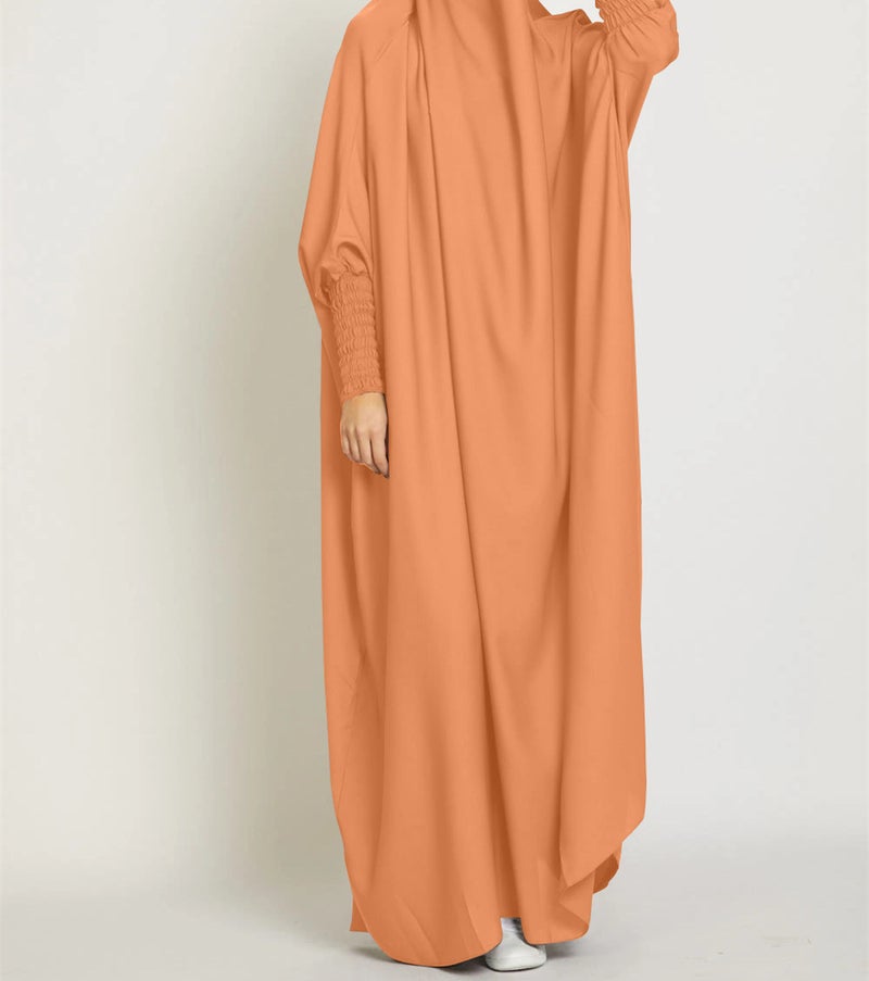Elegant Solid Color Long Robe for Women Orange 