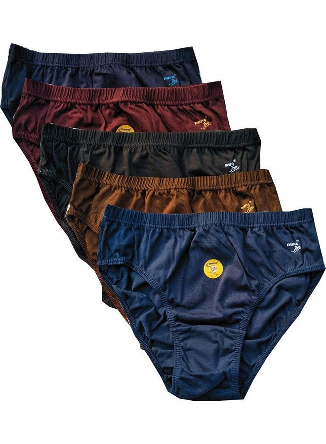 Rupa Jon Women's Cotton Hipsters Regular Solid Panties Pack of 5 Plain P6 80_Assorted - Image 1