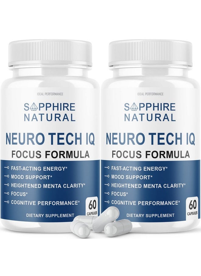 IDEAL PERFORMANCE - (2 Pack) Neuro Tech Iq Brain Supplement Neurotech Iq Focus Formula Pills (120 Capsules) - Image 1