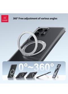 XUNDD XUNDD Hard Case Compatible with Samsung S25 Ultra Zero Sense Series with Magnetic Ring Stand, Lense Protection, Anti-impact, Anti-Scratch, Non Yellowing, Slim Fit, Accurate Cutouts for Camera etc. (Silver)  - Image 2