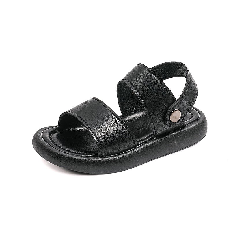 Children'S Sandals Solid Soft Sole Boy'S Beach Shoes Girls' Leather Sandals Slippers Sandals - Image 1