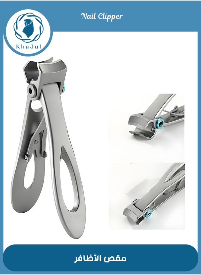 KHAJUL 1PCS Oversized Thick Nail Clippers for Thick Toenails or Tough Fingernails Oversized Stainless Steel Toenail Fingernail Clipper Cutter Trimmer Stocking Stuffers for Adults or Baby,for Men Adults（Silver） - Image 1