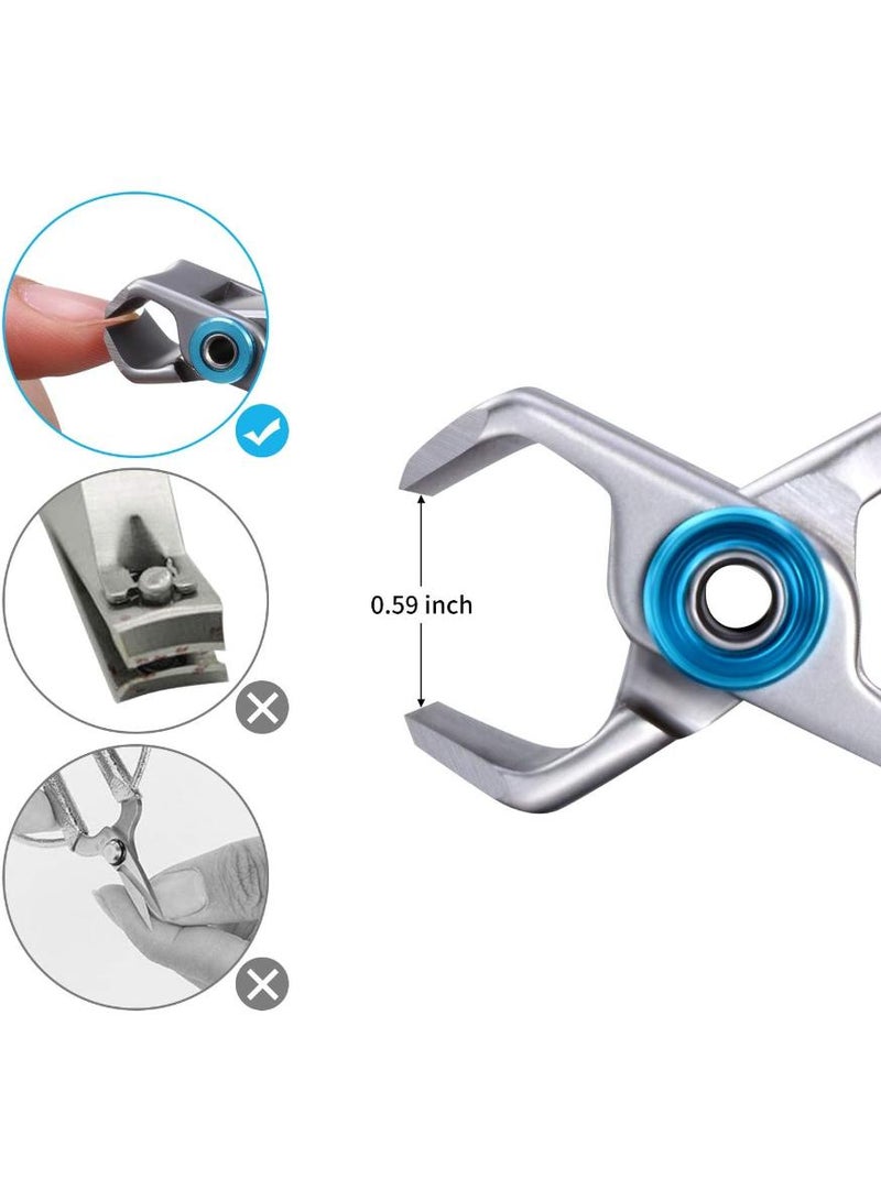 KHAJUL 1PCS Oversized Thick Nail Clippers for Thick Toenails or Tough Fingernails Oversized Stainless Steel Toenail Fingernail Clipper Cutter Trimmer Stocking Stuffers for Adults or Baby,for Men Adults（Silver） - Image 2