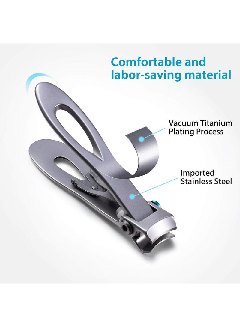 KHAJUL 1PCS Oversized Thick Nail Clippers for Thick Toenails or Tough Fingernails Oversized Stainless Steel Toenail Fingernail Clipper Cutter Trimmer Stocking Stuffers for Adults or Baby,for Men Adults（Silver） - Image 3