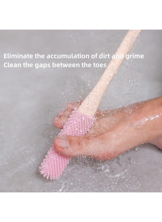 Oxily Toe Gaps Cleaning Brush, Silicone Foot Cleaning Brush, Foot Brush for Shower with Long Handle, Foot Brush with Two Sizes of Brush Heads for Bath Brush For Women, Men, Elderly (Pack Of 1) - Image 5