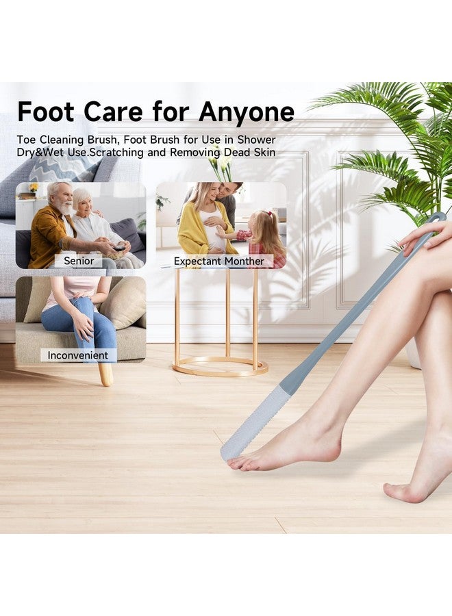 Oxily Toe Gaps Cleaning Brush, Silicone Foot Cleaning Brush, Foot Brush for Shower with Long Handle, Foot Brush with Two Sizes of Brush Heads for Bath Brush For Women, Men, Elderly (Pack Of 1) - Image 4