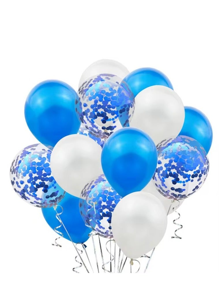 24pcs Blue And White  Balloon Set 12inch Durable and Perfect for Party Decoration with Ribbon
