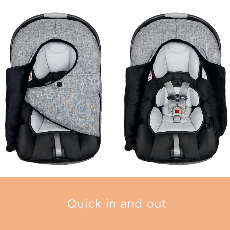 liuliuby Winter Carseat Covers Baby Boy | Infant Car Seat Cover Baby | Doona Accessories | Warm & Thick Fleece Canopy for Infant & New Born Cold Weather (Blue) - Image 5