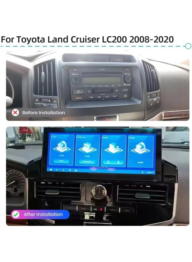 Vierex Android Car Stereo Screen For Toyota Land Cruiser LC200 GXR 2008-2022 12.3" With Apple CarPlay, Android Auto, Wireless WiFi, AHD Camera Included, 4GB RAM, Fast Interface - Image 2